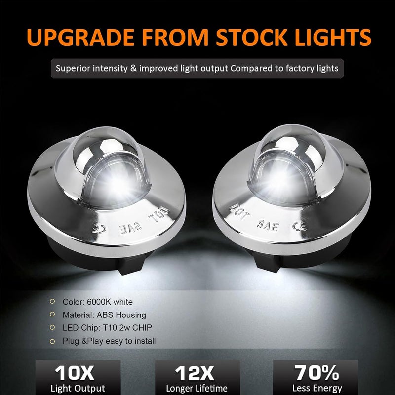 Best View License Plate Light,Led Rear Bumper Tag Lamp Housing Assembly Replacement for Ford F150 F250 F350 F450 F550 Super Duty Ranger Explorer Bronco Excursion Expedition, 2 PCS(White) - Image 2
